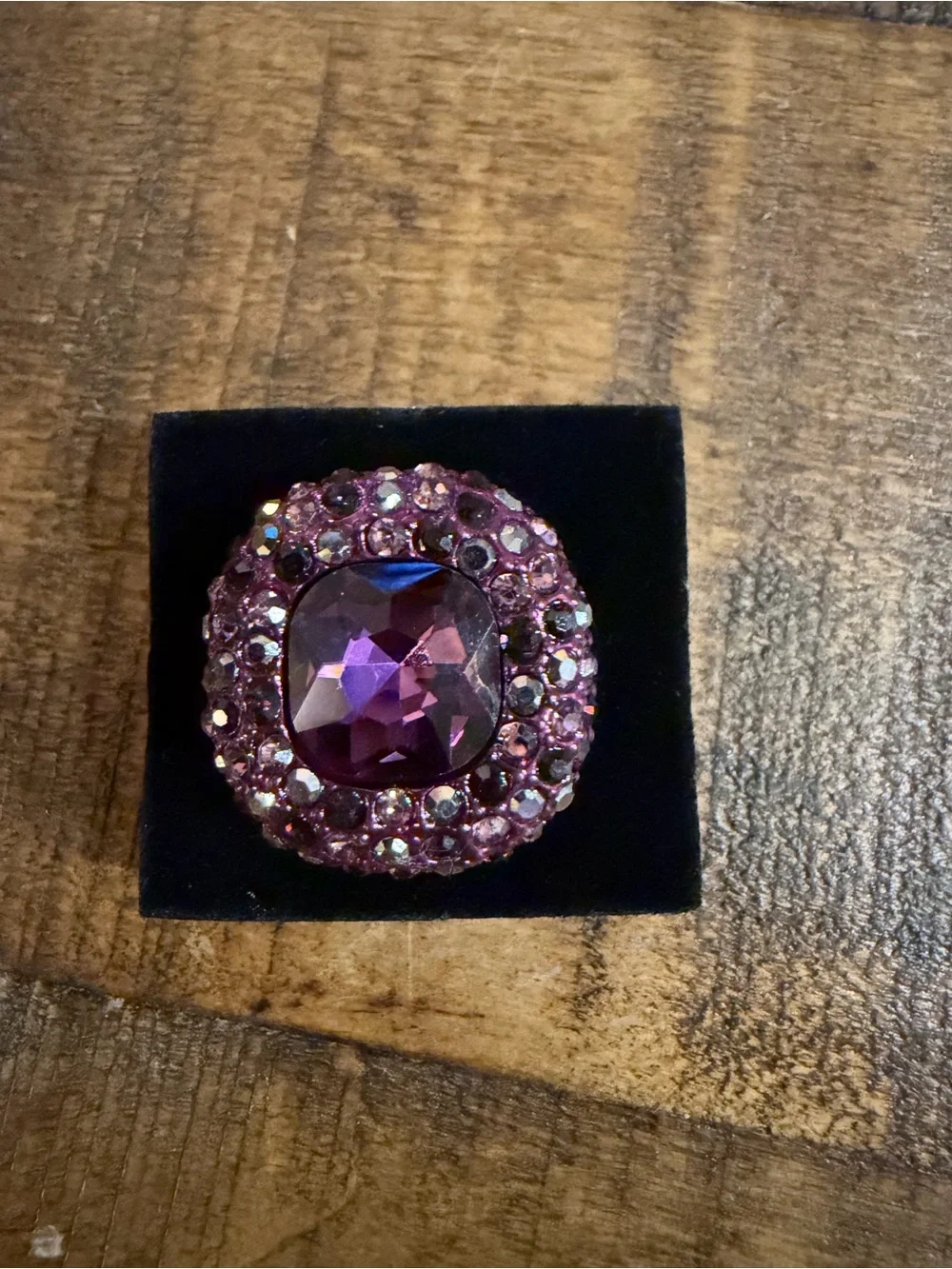 Paparazzi Purple Crystal Statement Ring - Women's Fashion Jewelry